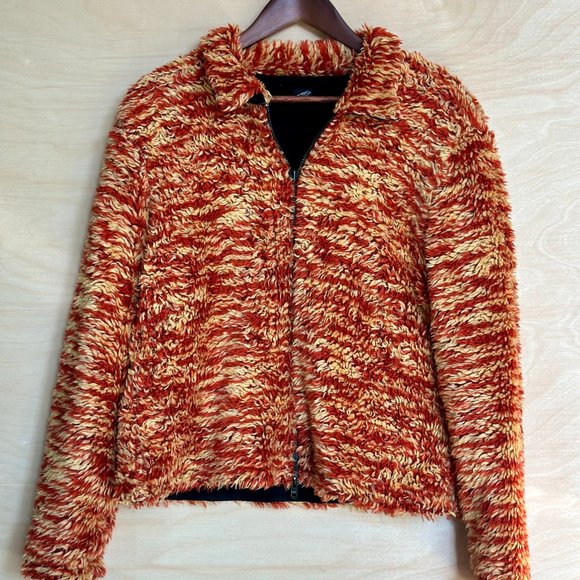 Horny Toad Tops - Horny Toad Full Zip Sherpa Fleece Sweatshirt Jacket Orange Women's Size S/M